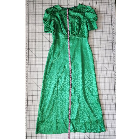 SALONI 100% Silk Green Bianca Midi Dress NWT Size 10 - Picture 17 of 17